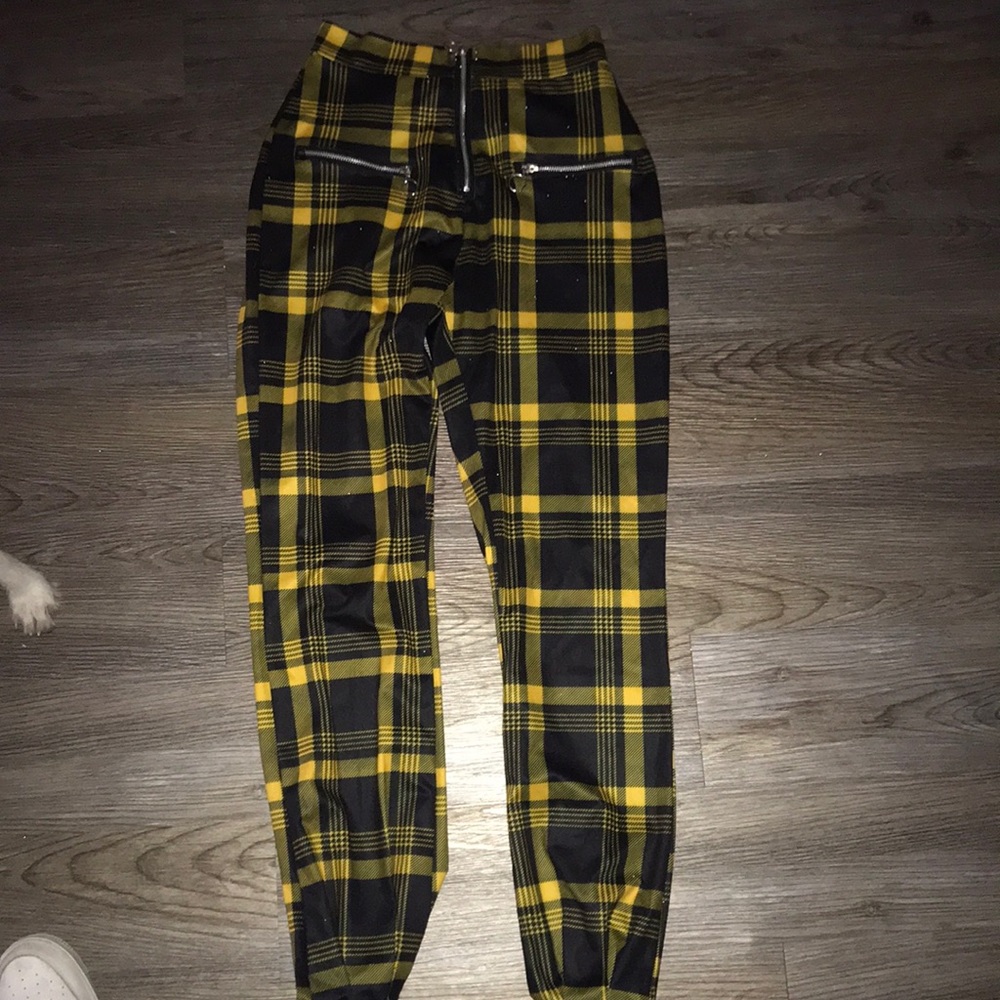 Black and Yellow Plaid Pants